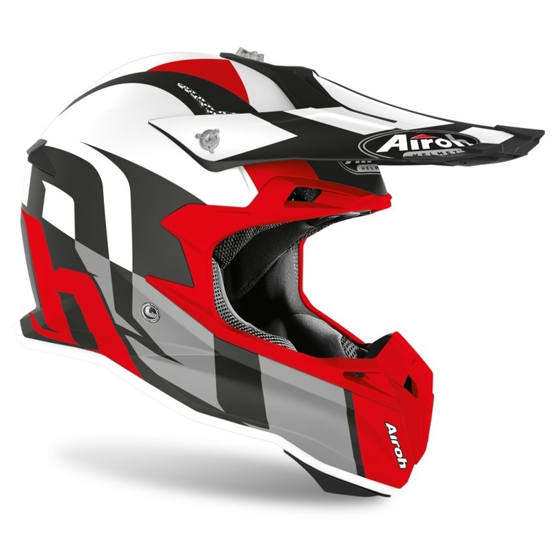 Motocrossowy kask Airoh Terminator Shoot czerwono-szary wyprzedaż