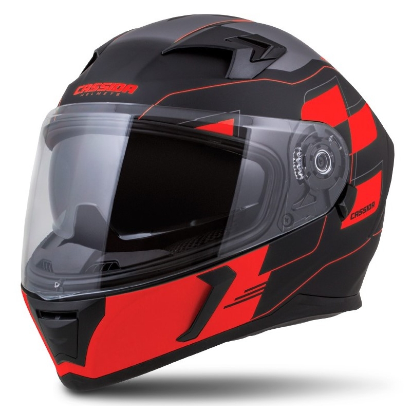 Integralny kask motocyklowy Cassida Integral 3.0 RoxoR czarno-szaro-fluo czerwony