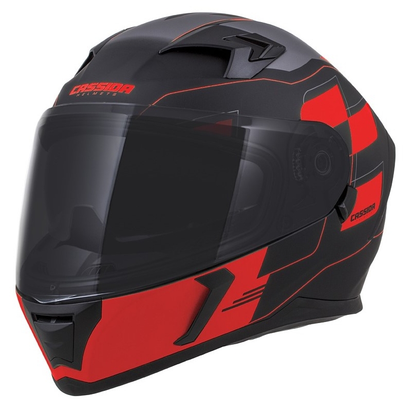 Integralny kask motocyklowy Cassida Integral 3.0 RoxoR czarno-szaro-fluo czerwony