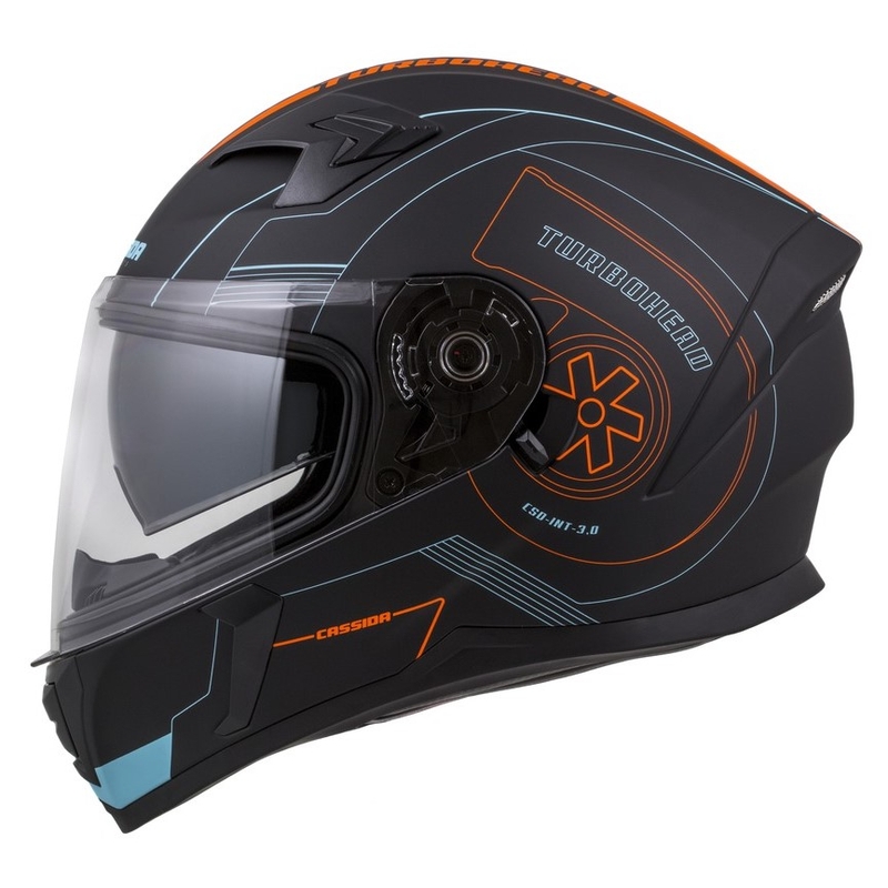 Integralny kask motocyklowy Cassida Integral 3.0 Turbohead czarno-pomarańczowo-niebieski wyprzedaż