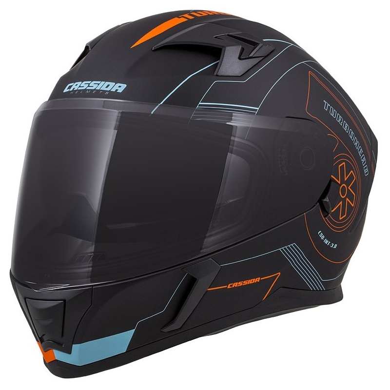 Integralny kask motocyklowy Cassida Integral 3.0 Turbohead czarno-pomarańczowo-niebieski wyprzedaż