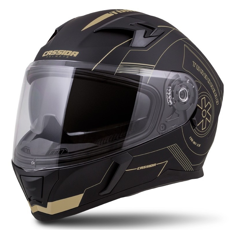 Integralny kask motocyklowy Cassida Integral 3.0 Turbohead czarno-złoty