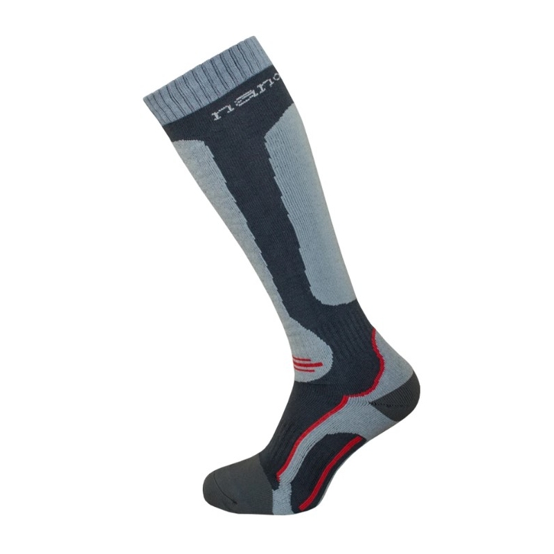 Podkolanówki nanosilver® czarno-szaro-czerwone
