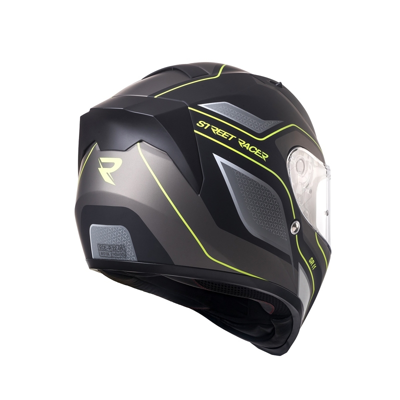 Integralny kask motocyklowy Street Racer SR I1 czarno-szaro fluo żółty - II. jakość