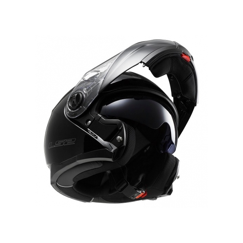 Szczękowy kask motocyklowy LS2 FF325 Strobe czarny połysk - II. jakość