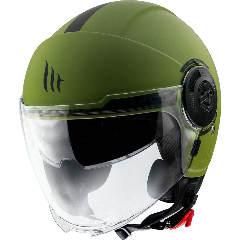 Otwarty kask motocyklowy MT Viale zielony matowy