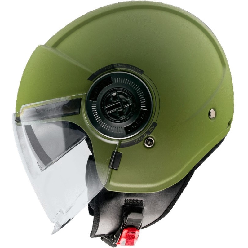 Otwarty kask motocyklowy MT Viale zielony matowy