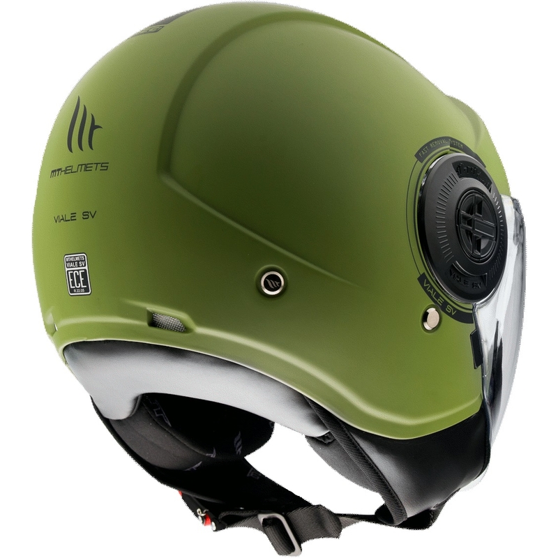 Otwarty kask motocyklowy MT Viale zielony matowy
