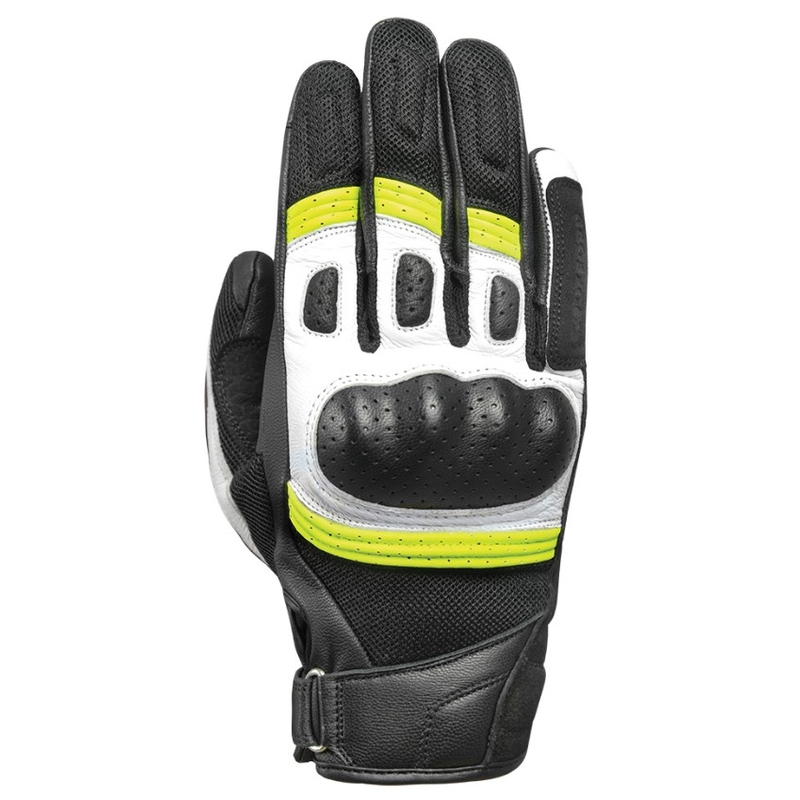Rękawice motocyklowe Oxford RP-6S czarno-biało-fluo żółte