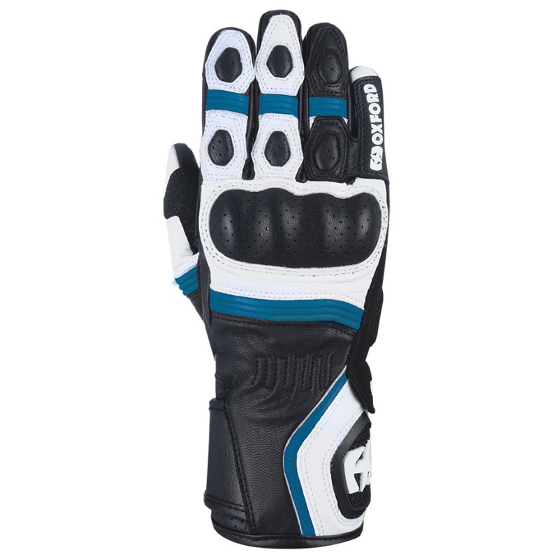 Damskie rękawice motocyklowe Oxford RP-5 2.0 biało-czarno-niebieskie