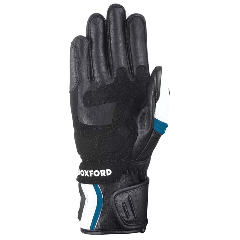 Damskie rękawice motocyklowe Oxford RP-5 2.0 biało-czarno-niebieskie