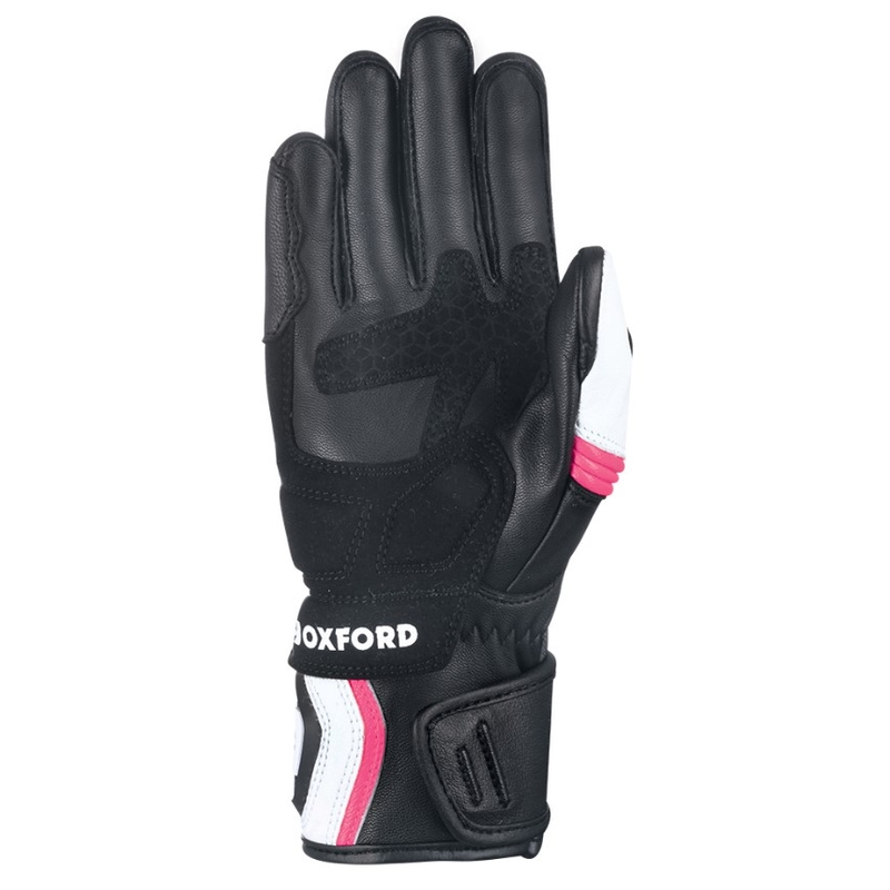 Damskie rękawice motocyklowe Oxford RP-5 2.0 biało-czarno-różowe