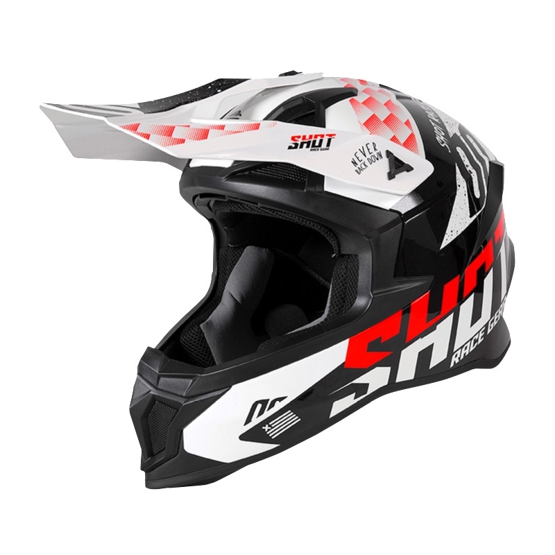 Motocrossowy kask Shot Lite Rush czarno-biało-czerwony