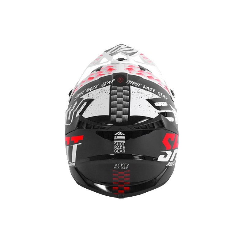Motocrossowy kask Shot Lite Rush czarno-biało-czerwony