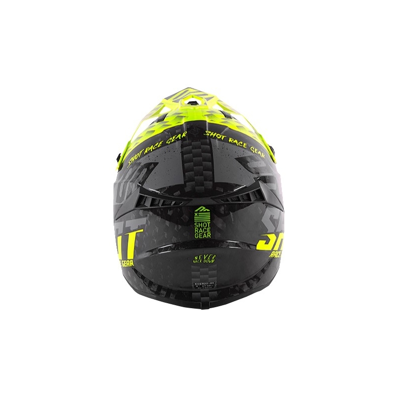 Motocrossowy kask Shot Lite Rush Carbon czarno-szaro-fluo żółty
