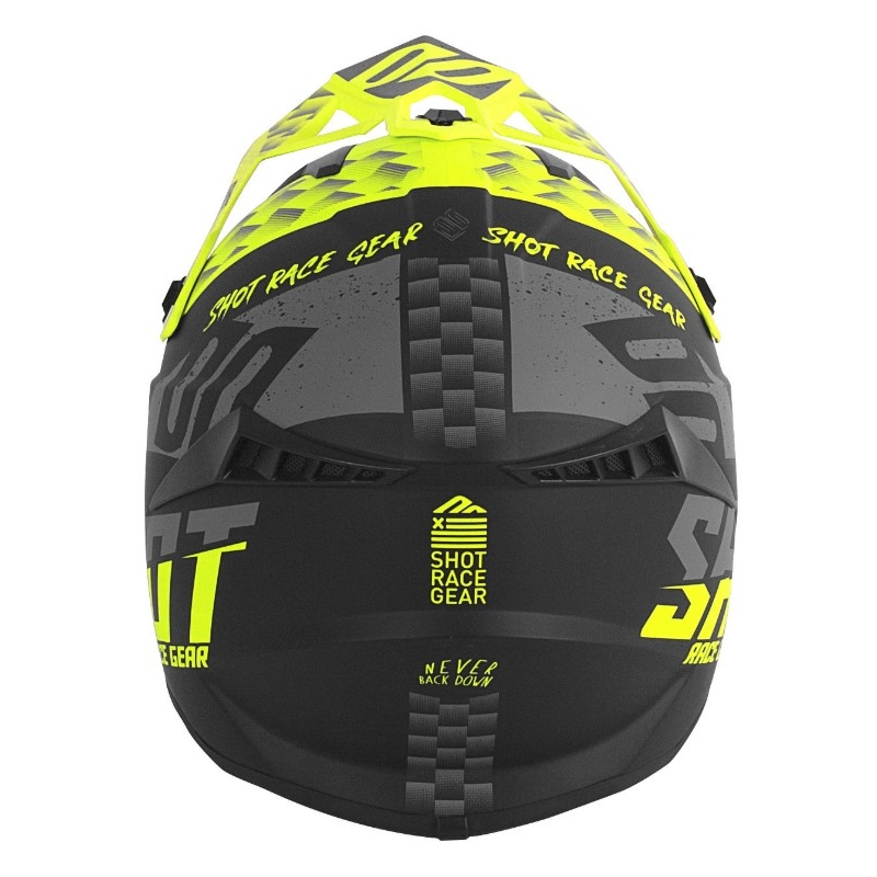 Motocrossowy kask Shot Lite Rush czarno-szaro-fluo żółty