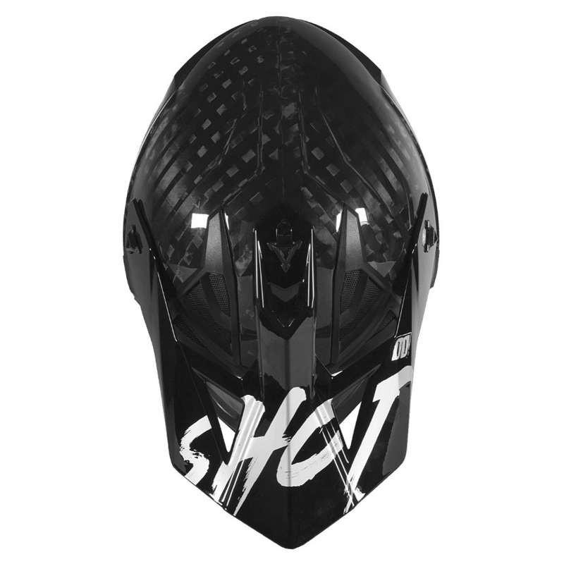 Motocrossowy kask Shot Lite Uni Solid Carbon czarno-srebrny wyprzedaż