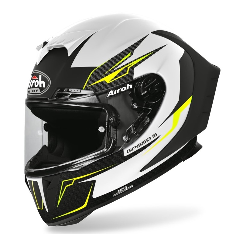 Integralny kask motocyklowy Airoh GP 550S Venon biało-czarno-fluo żółty
