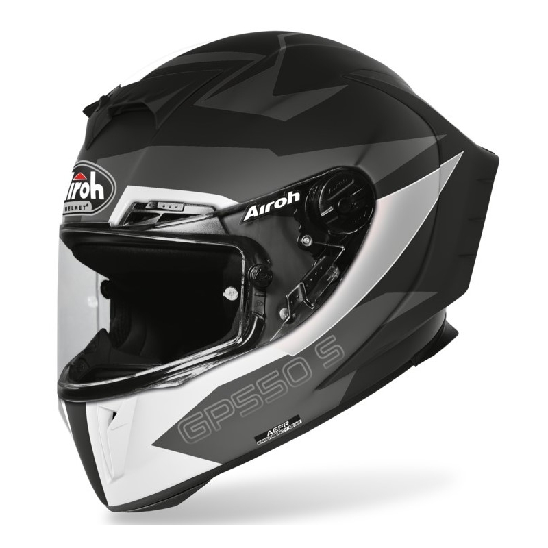 Integralny kask motocyklowy Airoh GP 550S Vector czarno-biało-srebrny