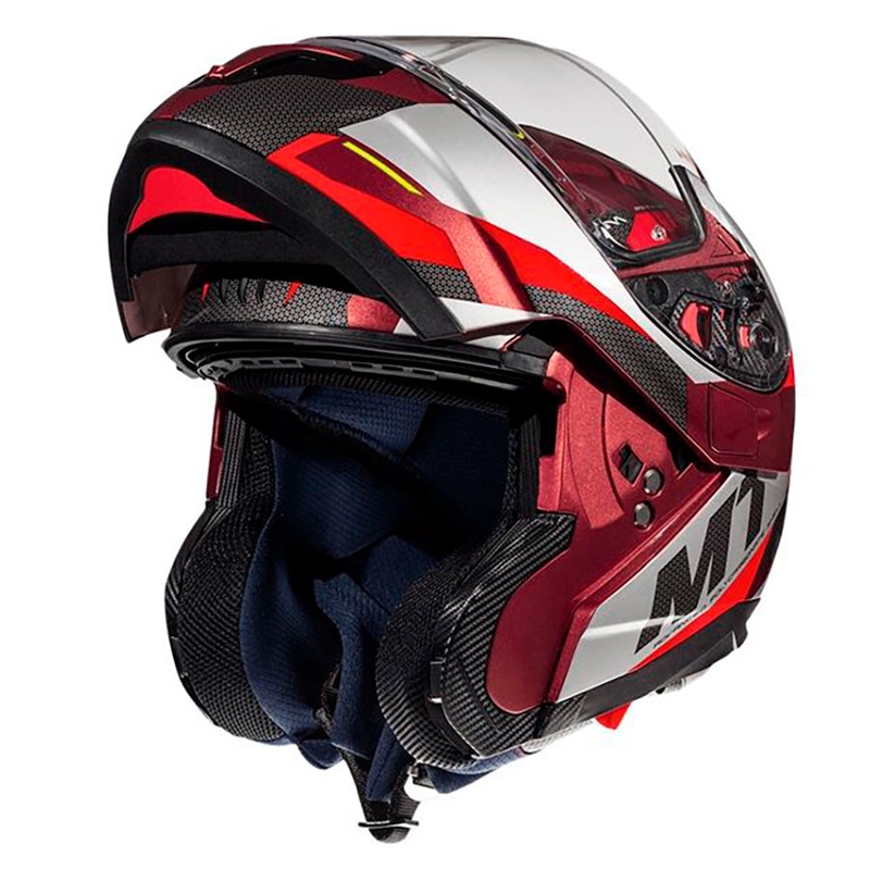 Szczękowy kask motocyklowy MT Atom SV TRANSCEND F5 czerwony