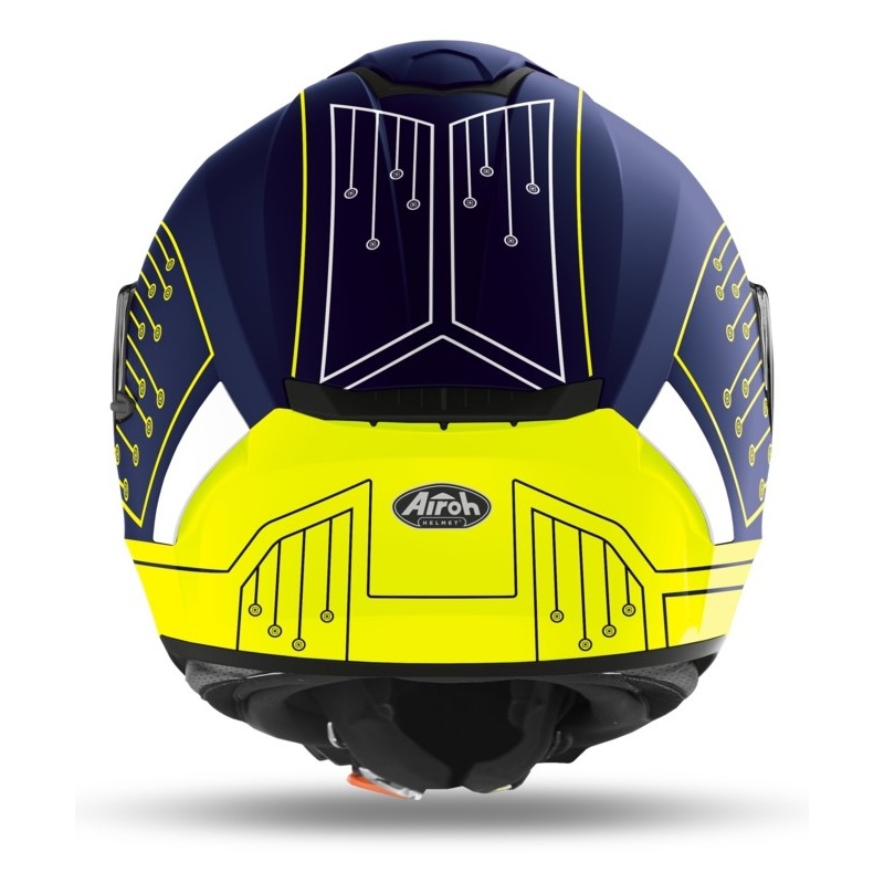 Integralny kask motocyklowy Airoh Spark Cyrcuit niebiesko-biało-żółty