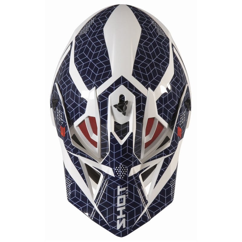 Kask motocrossowy Shot Lite Core white-blue-red.