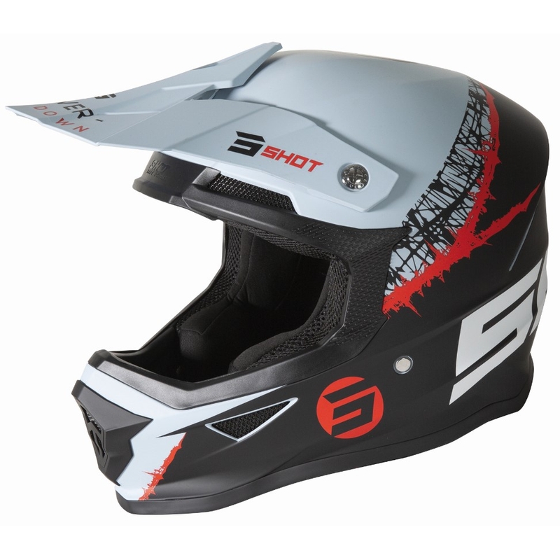 Kask motocrossowy Shot Furious Storm czarny-szary-czerwony