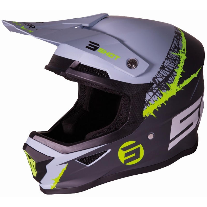 Kask motocrossowy Shot Furious Storm czarno-szary-fluo żółty wyprzedaż