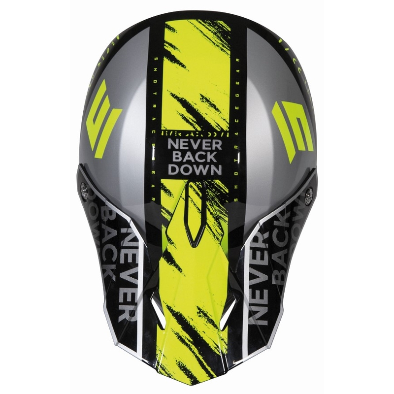 Kask motocrossowy Shot Furious Draw czarno-szary-fluo żółty