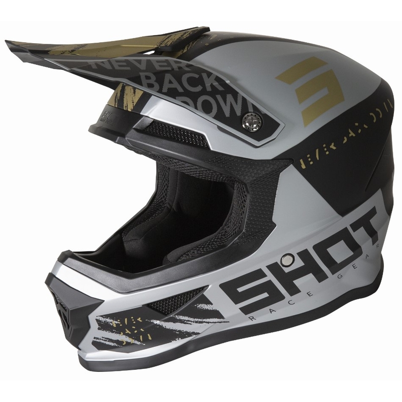 Kask motocrossowy Shot Furious Draw czarny-srebrny-złoty