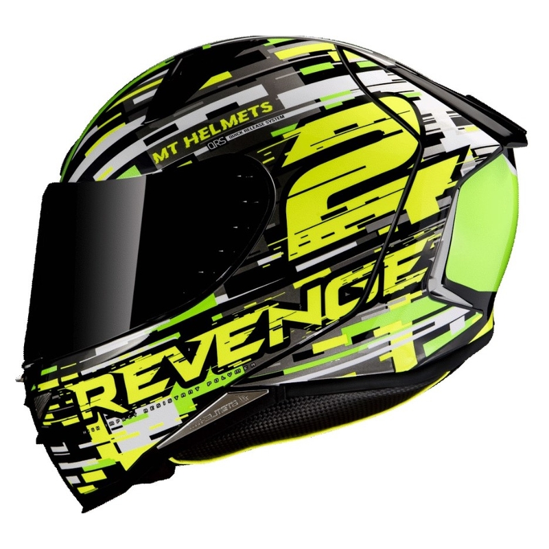 Integralny kask motocyklowy MT Revenge 2 Baye zielono-fluo żółty wyprzedaż
