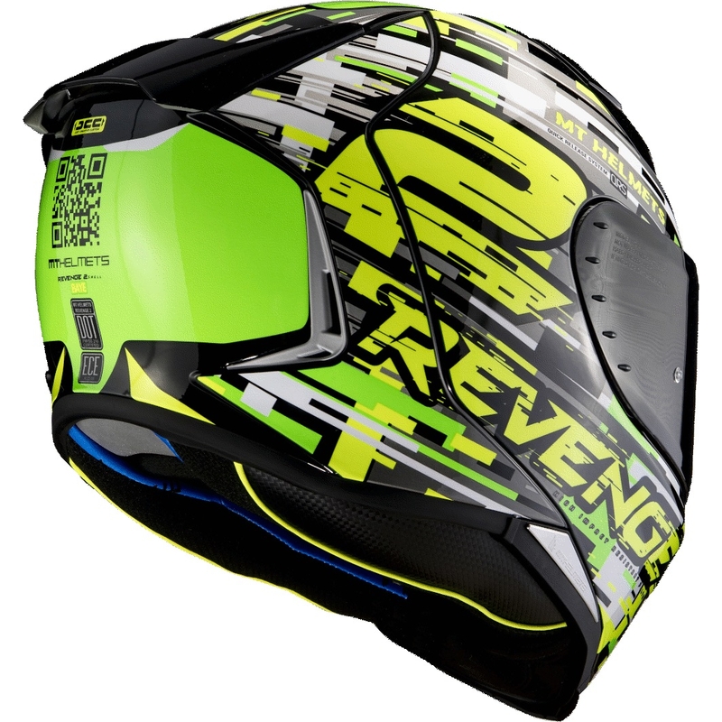 Integralny kask motocyklowy MT Revenge 2 Baye zielono-fluo żółty wyprzedaż