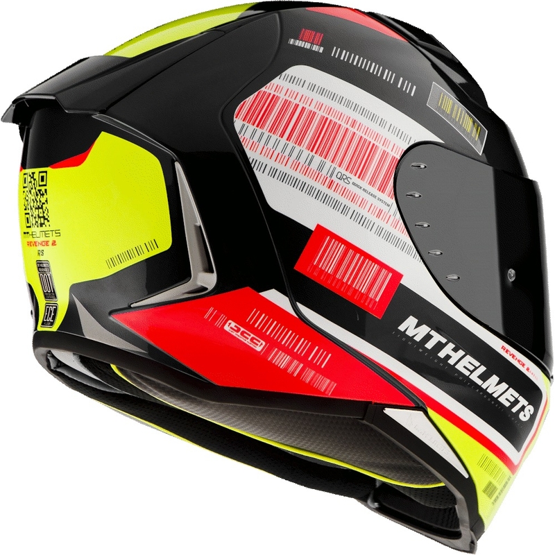 Integralny kask motocyklowy MT Revenge 2 RS czarno-biało-żółto-czerwony