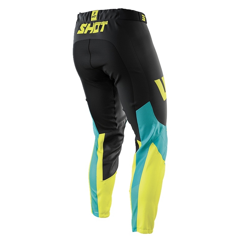 Motocrossowe spodnie Shot Aerolite Airflow czarno-żółto-zielone
