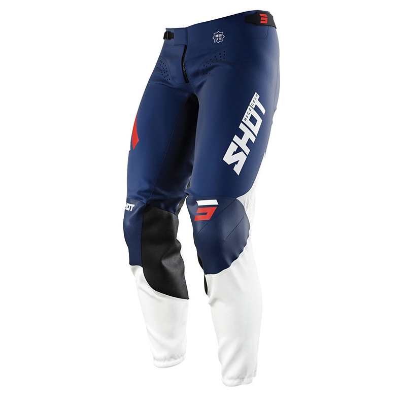 Motocrossowe spodnie Shot Aerolite Airflow niebiesko-biało-czerwone