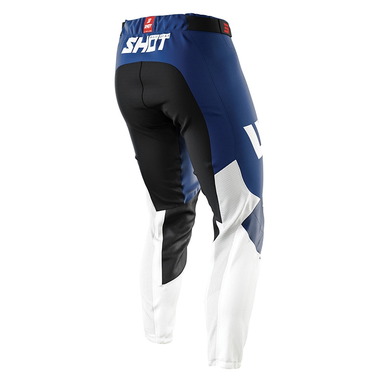 Motocrossowe spodnie Shot Aerolite Airflow niebiesko-biało-czerwone