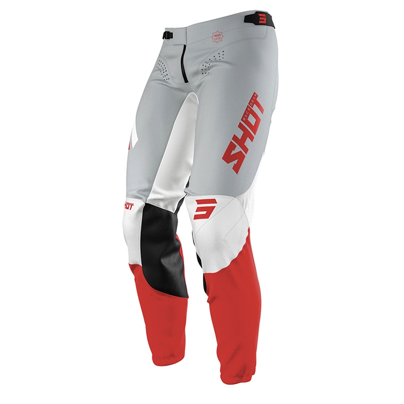 Motocrossowe spodnie Shot Aerolite Airflow szaro-biało-czerwone