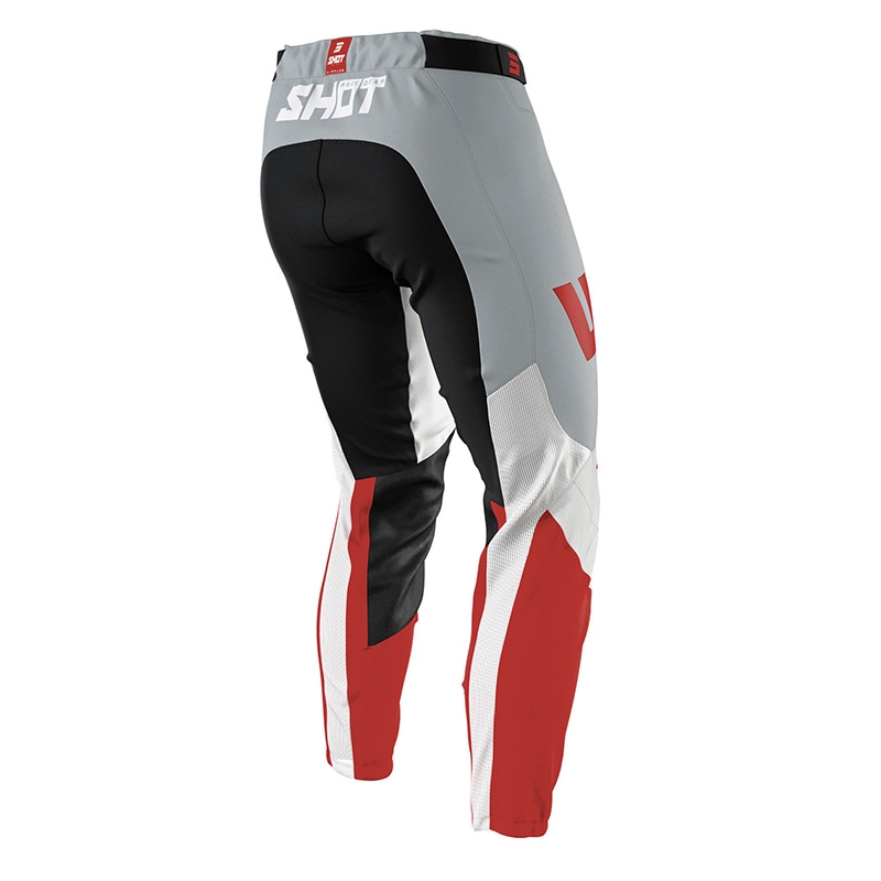 Motocrossowe spodnie Shot Aerolite Airflow szaro-biało-czerwone