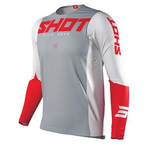 Motocrossowa koszulka Shot Aerolite Airflow szaro-biało-czerwona wyprzedaż