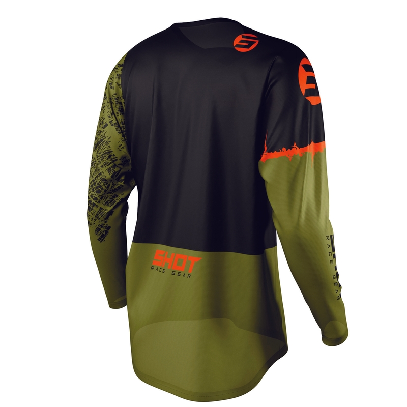 Motocrossowa koszulka Shot Devo Storm czarno-khaki zielona