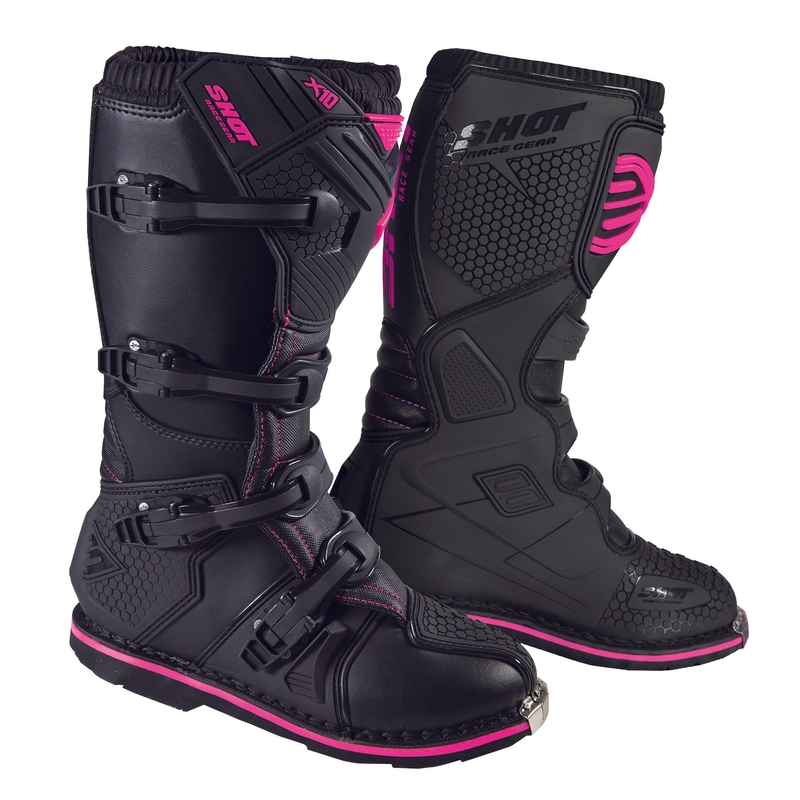 Buty motocyklowe Shot X10 2.0 czarno-różowe wyprzedaż