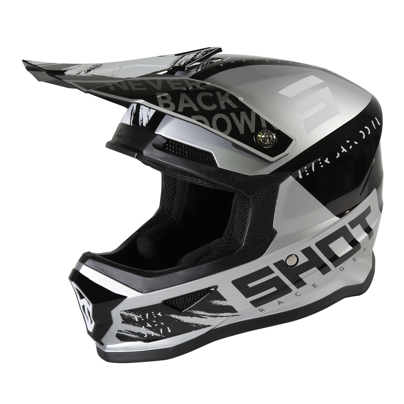 Kask motocrossowy dla dzieci Shot Furious Draw czarno-szary outlet wyprzedaż