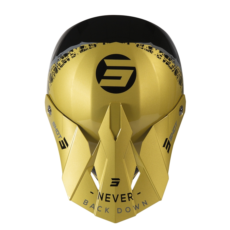 Kids Motocross Helmet Shot Furious Storm black-grey-gold