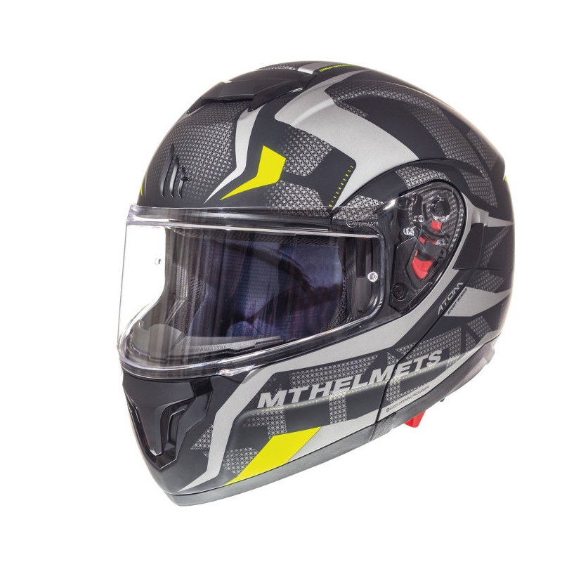 Szczękowy kask motocyklowy MT Atom Divergence szary matowy wyprzedaż