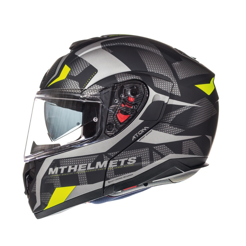 Szczękowy kask motocyklowy MT Atom Divergence szary matowy wyprzedaż