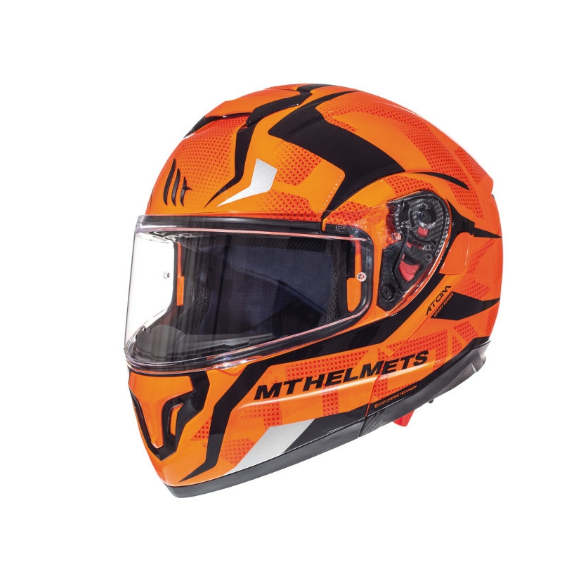 Szczękowy kask motocyklowy MT Atom Divergence fluo pomarańczowy wyprzedaż