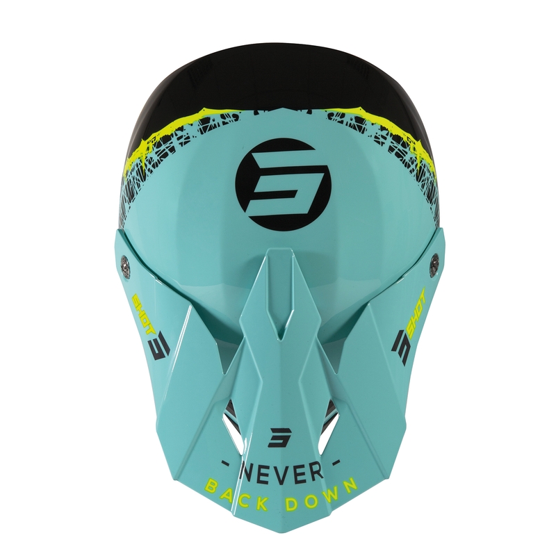 Kids Motocross Helmet Shot Furious Storm black-green-fluo yellow