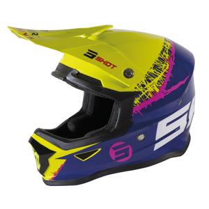 Kids Motocross Helmet Shot Furious Storm blue-yellow-pink