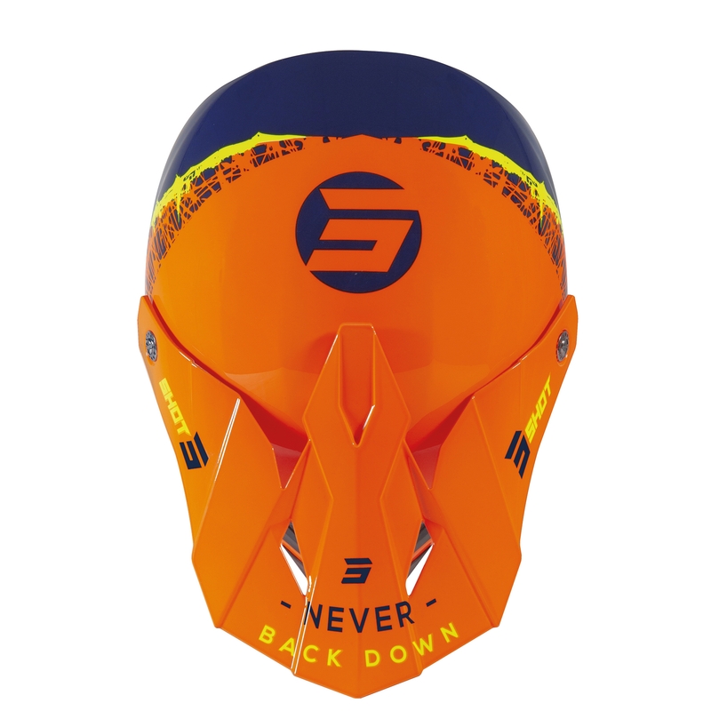 Dziecięcy kask motocrossowy Shot Furious Storm pomarańczowo-żółto-niebieski wyprzedaż