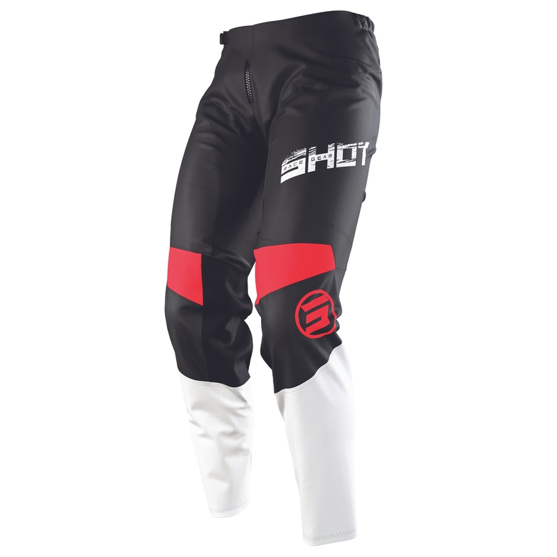 Dziecięce motocrossowe spodnie Shot Devo Slam czarno-biało-czerwone